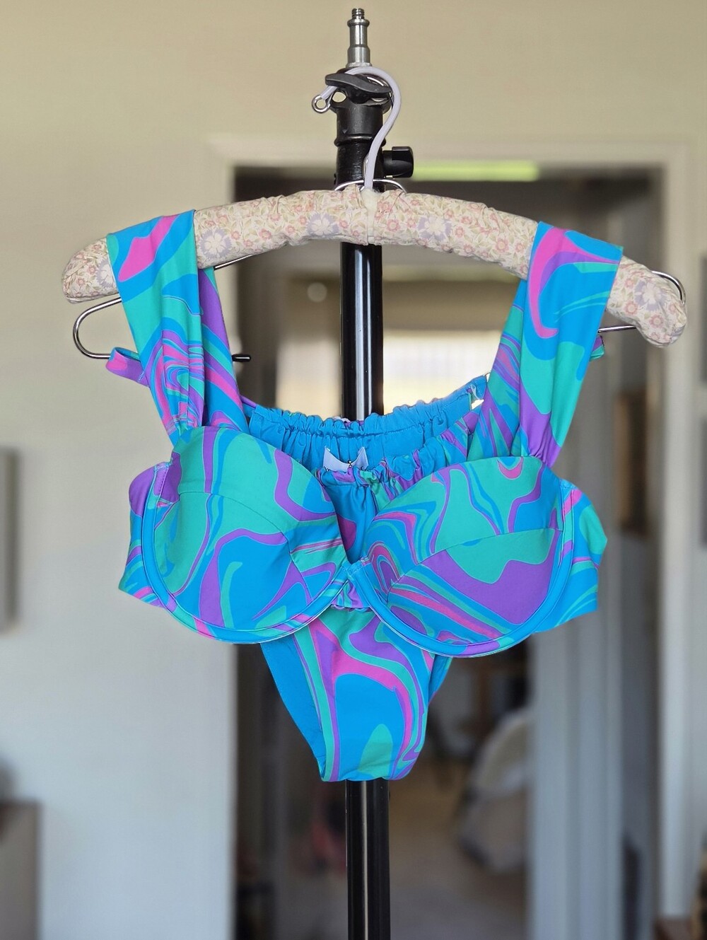 WeWoreWhat Paradise Marble Bikini Top & Bottom Set